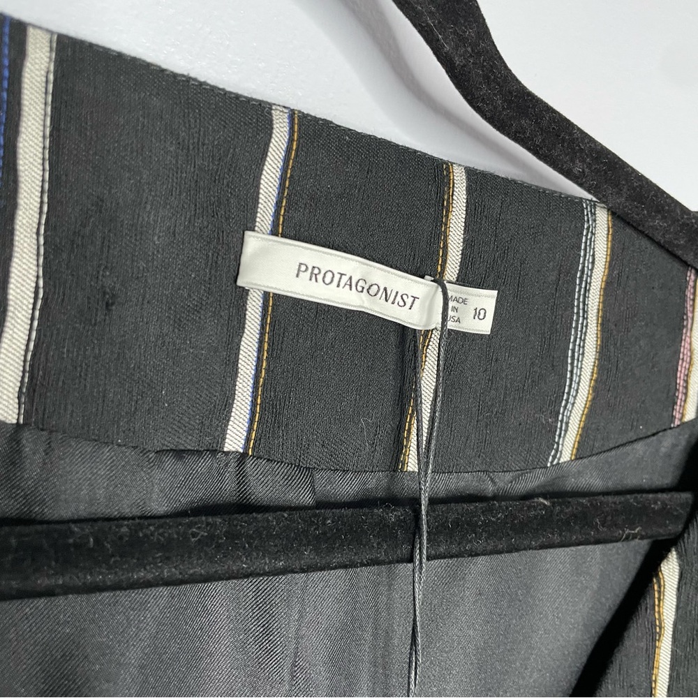 Protagonist  Black Striped V Neck Jacket - Picture 10 of 14